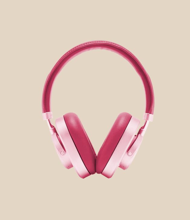 White and tan over-ear headphones - Image 2