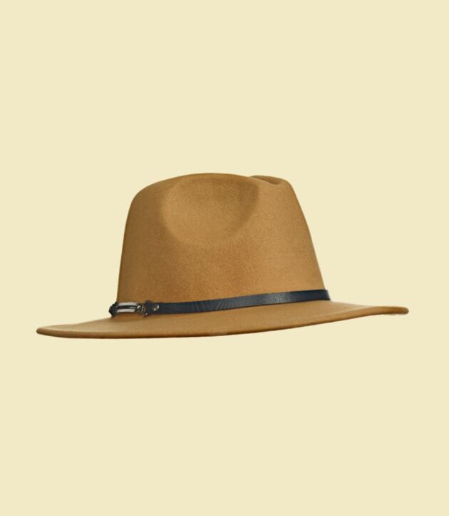Tan wool fedora hat