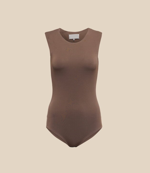 Sleeveless ribbed bodysuit
