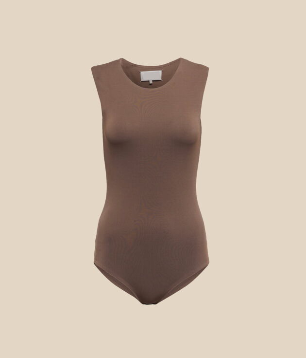 Sleeveless ribbed bodysuit